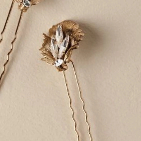 Anthropologie BHLDN Amos Gold Crystal Hair Pin - Picture 9 of 10